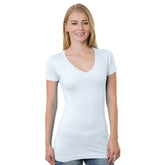 ULTRA LADY V-NECK T-SHIRT 100% COTTON BAYSIDE